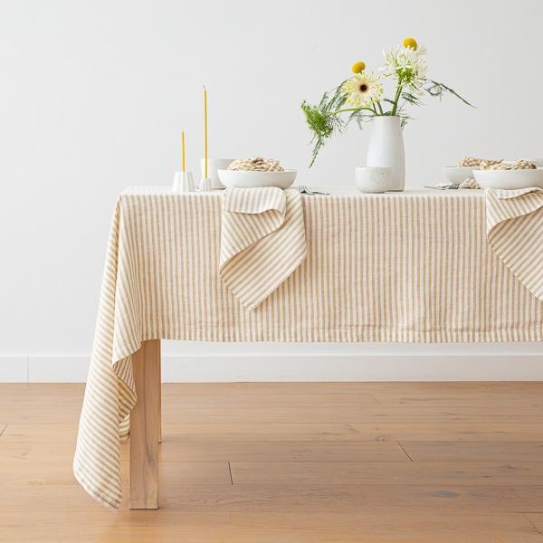 linenme Linen Tablecloth Brittany Antique Gold