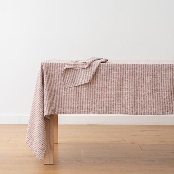 Linenme Linen Tablecloth Brittany Cherry Natural