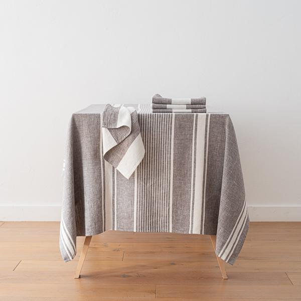 linenme Linen Tablecloth Graphite Turino