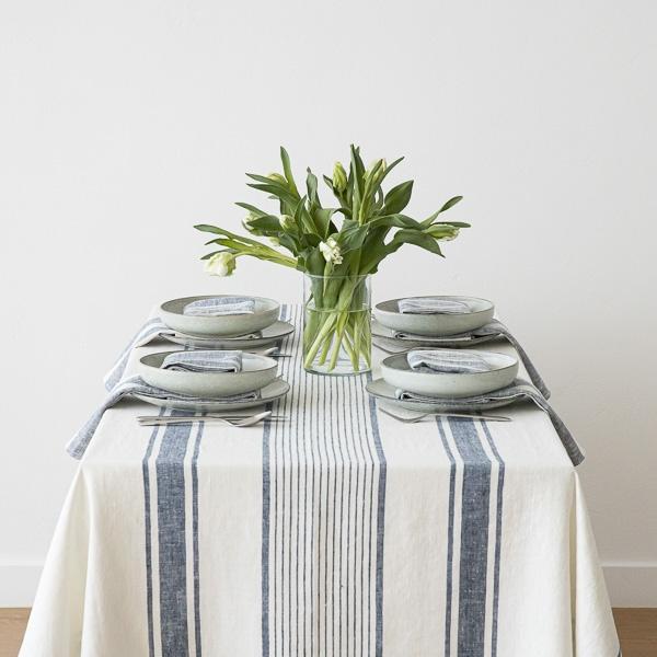 Linenme Linen Tablecloth Indigo Tuscany