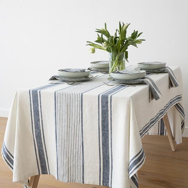 Linenme Linen Tablecloth Indigo Tuscany
