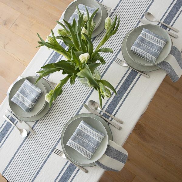 Linenme Linen Tablecloth Indigo Tuscany