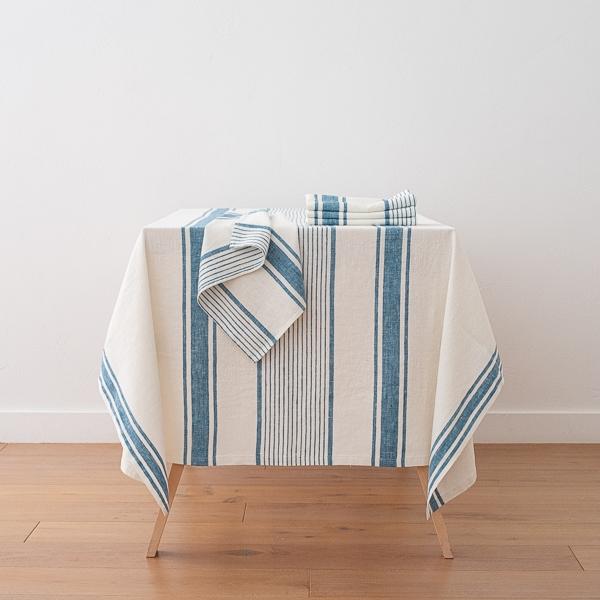 Linenme Linen Tablecloth Marine Blue Tuscany