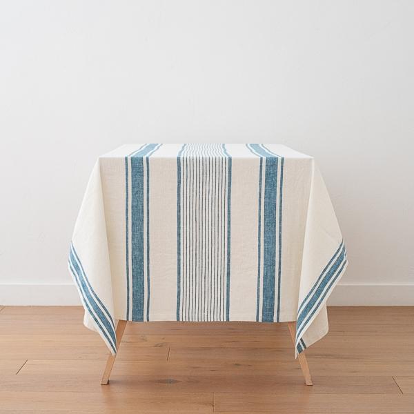Linenme Linen Tablecloth Marine Blue Tuscany