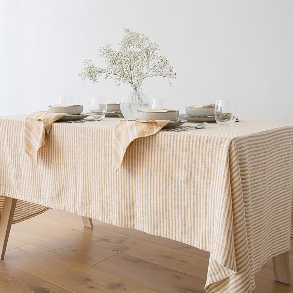 Linenme Linen Tablecloth New Gold Brittany