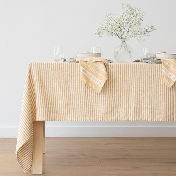 Linenme Linen Tablecloth New Gold Brittany