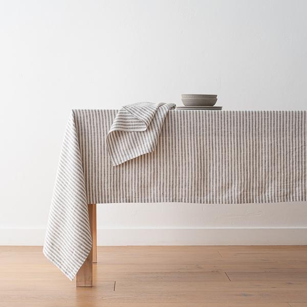 Linenme Linen Tablecloth New Graphite Brittany