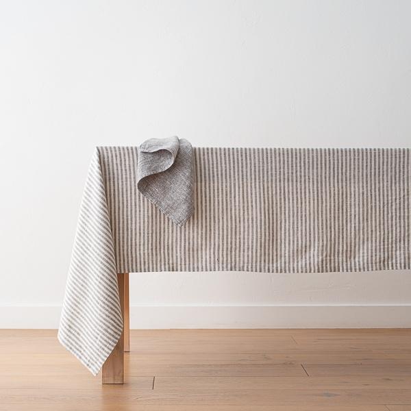Linenme Linen Tablecloth New Graphite Brittany