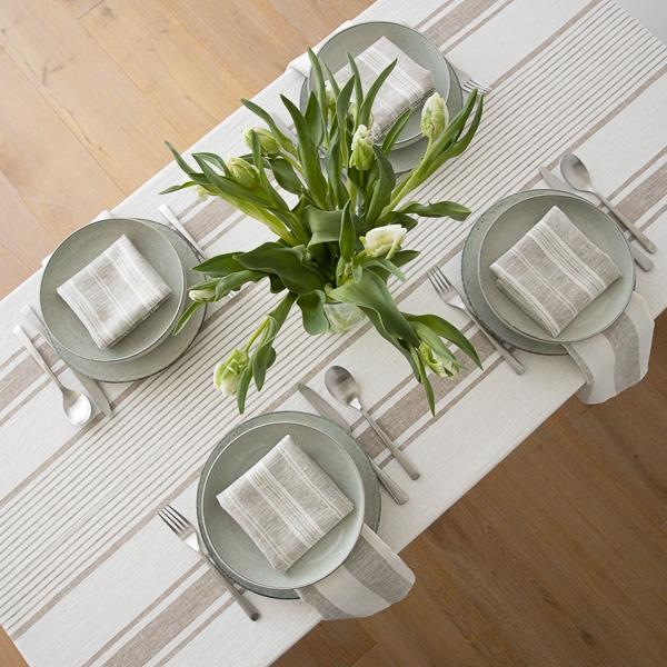 Linenme Linen Tablecloth Off White Grey Tuscany