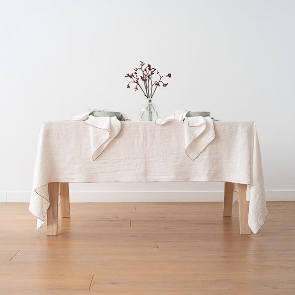 Linenme Linen Tablecloth Off White Natural Venezia