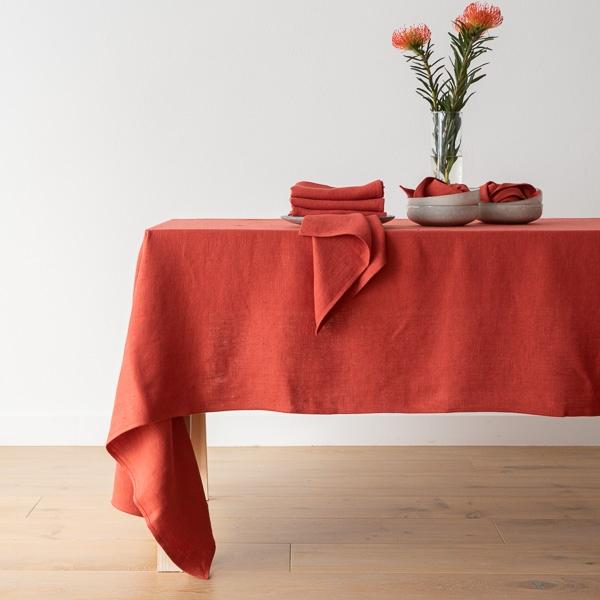 Linenme Linen Tablecloth Orange Lara