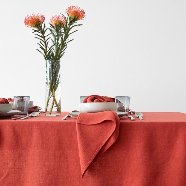 Linenme Linen Tablecloth Orange Lara