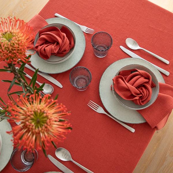 Linenme Linen Tablecloth Orange Lara