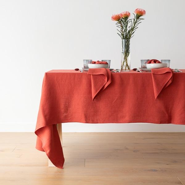 linenme Linen Tablecloth Orange Lara