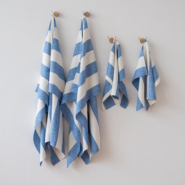 linenme Linen Towel Set Blue Napa