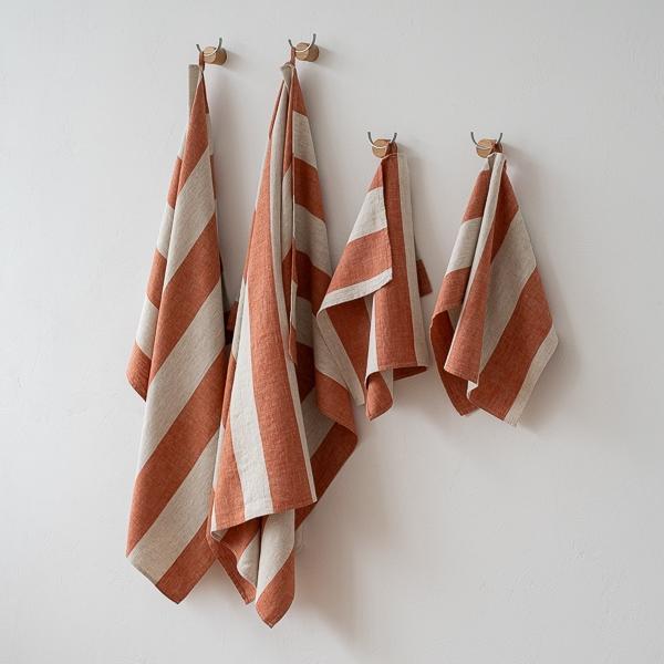 Linenme Linen Towel Set Brick Natural Venice