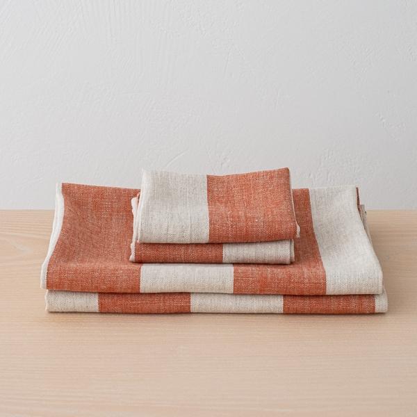 Linenme Linen Towel Set Brick Natural Venice