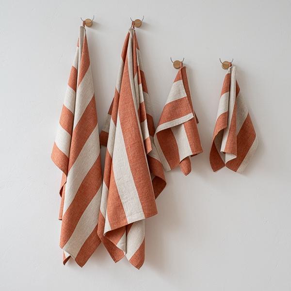 linenme Linen Towel Set Brick Natural Venice