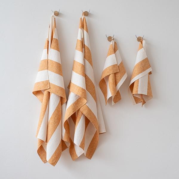 linenme Linen Towel Set Gold Napa