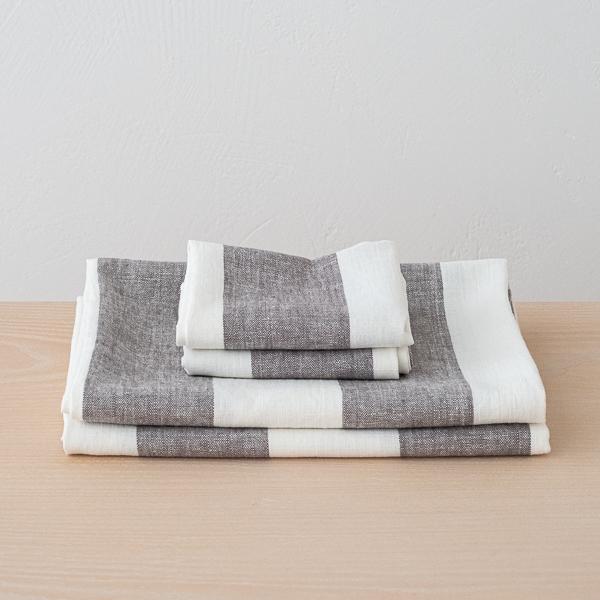 Linenme Linen Towel Set Graphite Napa