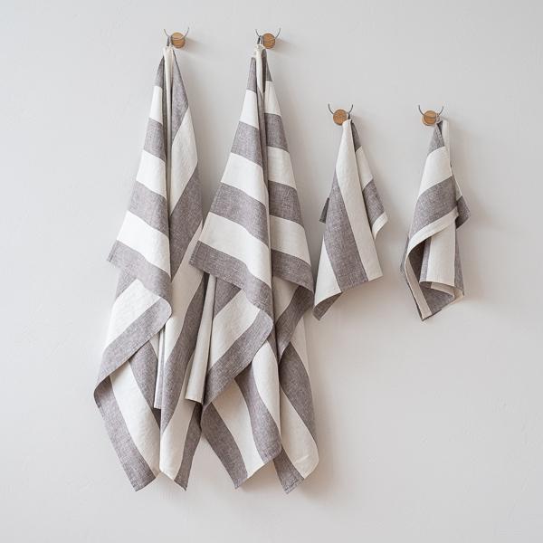 linenme Linen Towel Set Graphite Napa