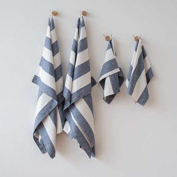 linenme Linen Towel Set Indigo Napa