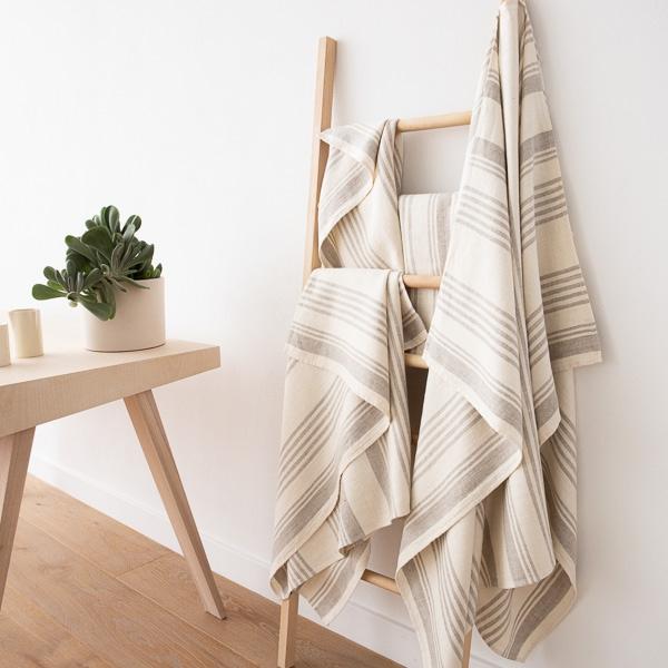 linenme Linen Towels Set Cream Linum