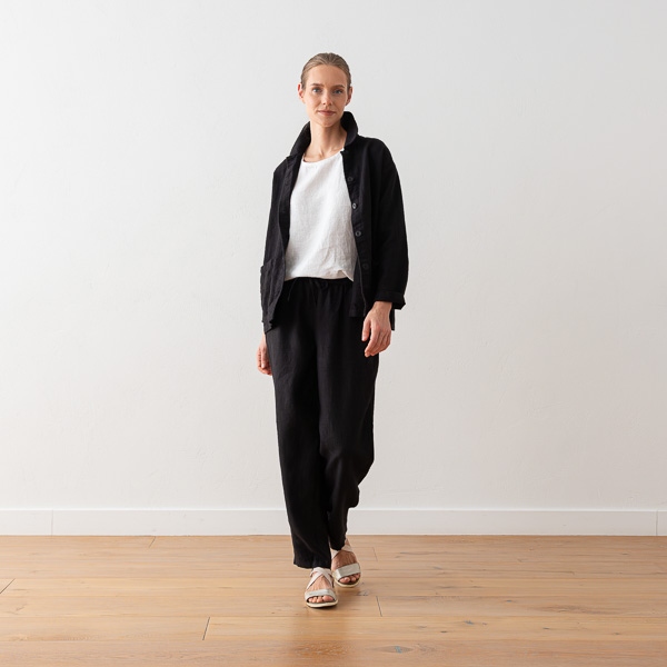 Linenme Linen Trousers Black Tokyo