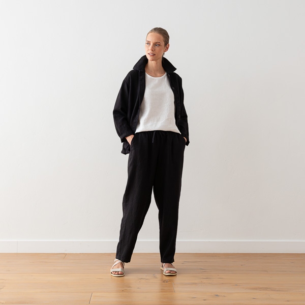 Linenme Linen Trousers Black Tokyo