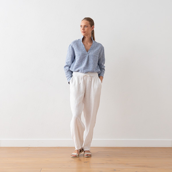 linenme Linen Trousers Black Tokyo