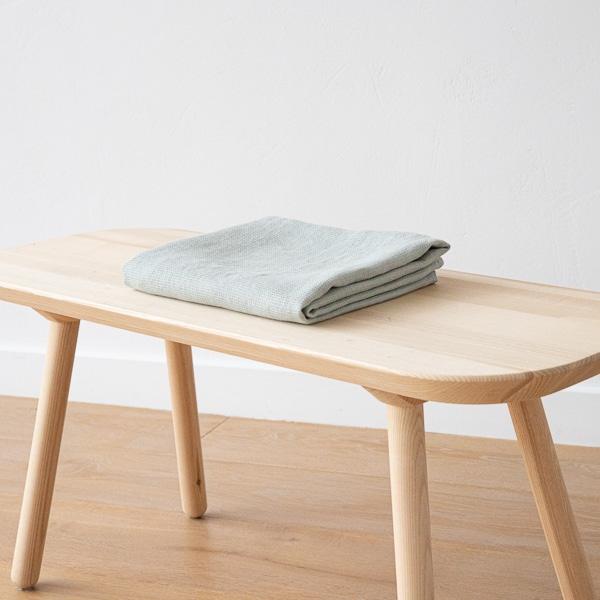 Linenme Linen Waffle Bath Towel Sea Foam
