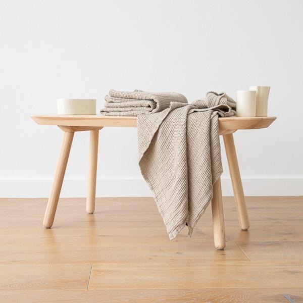 Linenme Linen Waffle Big Bath Towel Natural