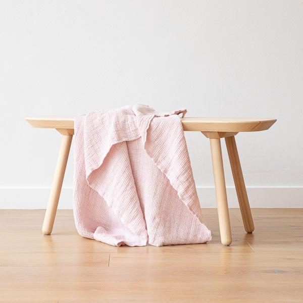 Linenme Linen Waffle Big Bath Towel Rosa