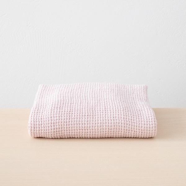 linenme Linen Waffle Big Bath Towel Rosa