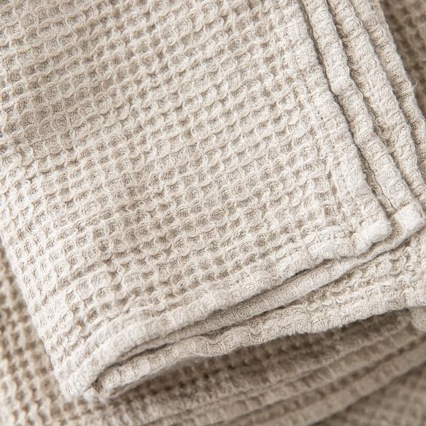 Linenme Linen Waffle Big Bath Towel Set Natural
