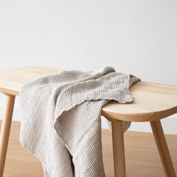 Linenme Linen Waffle Big Bath Towel Silver