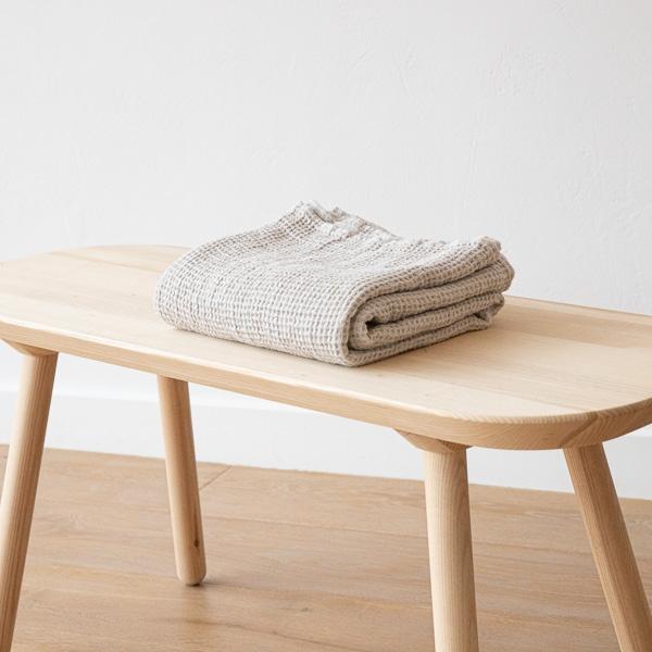 Linenme Linen Waffle Big Bath Towel Silver