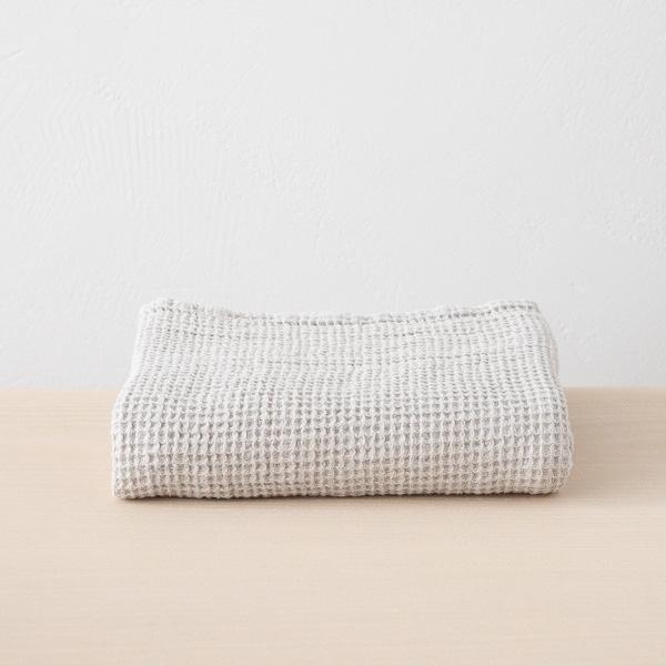 linenme Linen Waffle Big Bath Towel Silver
