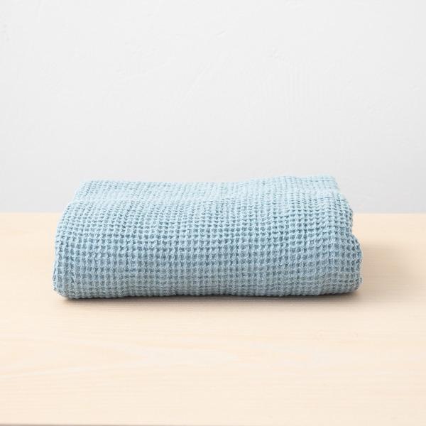 linenme Linen Waffle Big Bath Towel Stone Blue