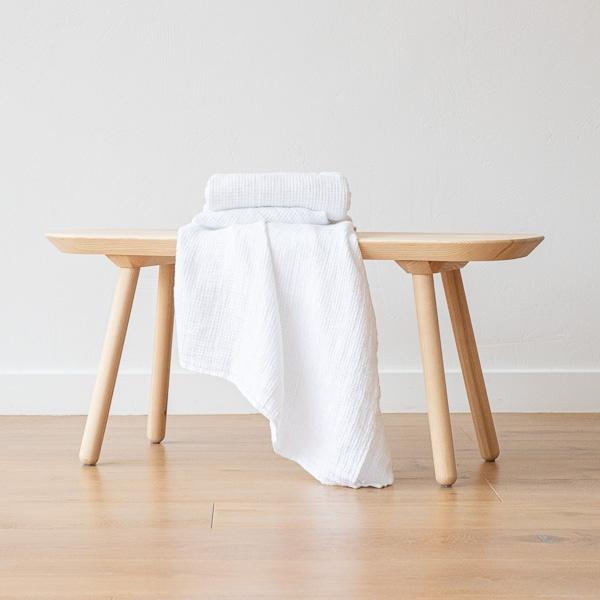 Linenme Linen Waffle Big Bath Towel White