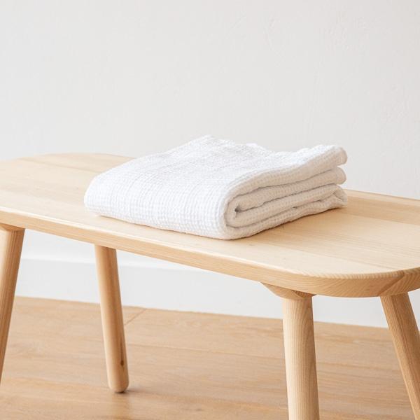 Linenme Linen Waffle Big Bath Towel White