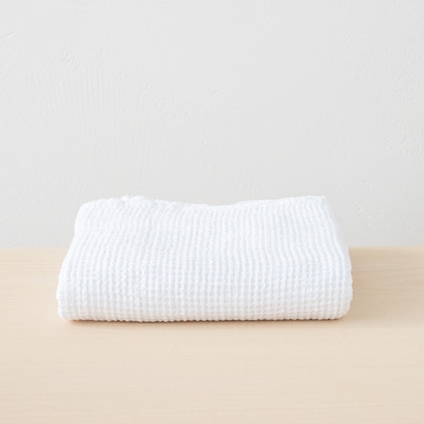 linenme Linen Waffle Big Bath Towel White
