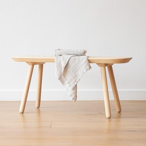 Linenme Linen Waffle Big Hand Towel Set Silver