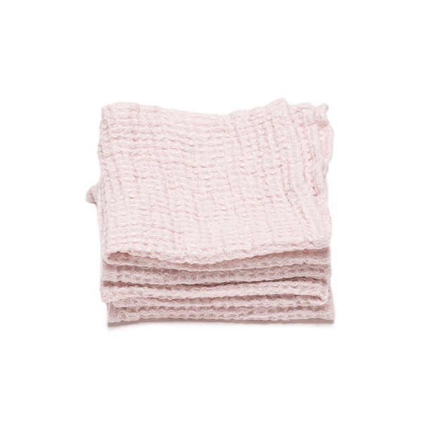 Linenme Linen Waffle Big Set Of 4 Wash Cloth Rosa
