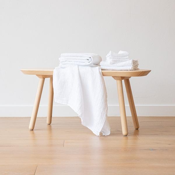 Linenme Linen Waffle Big Set Of 4 Wash Cloth White