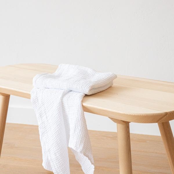 Linenme Linen Waffle Big Set Of Hand Towels White