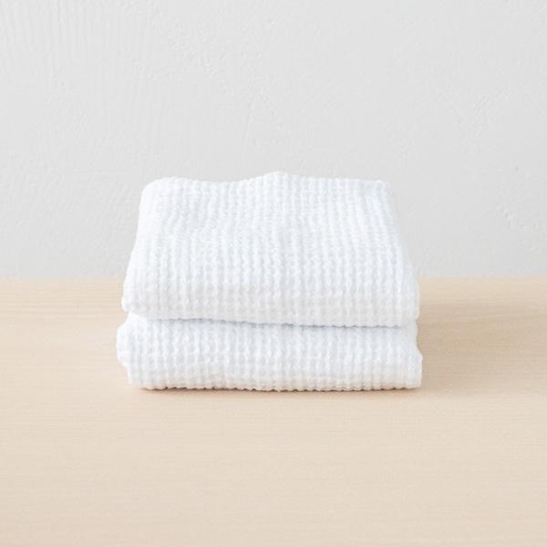 linenme Linen Waffle Big Set of Hand Towels White