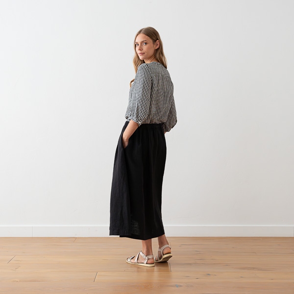 Linenme Long Linen Skirt Antique Gold Tokyo