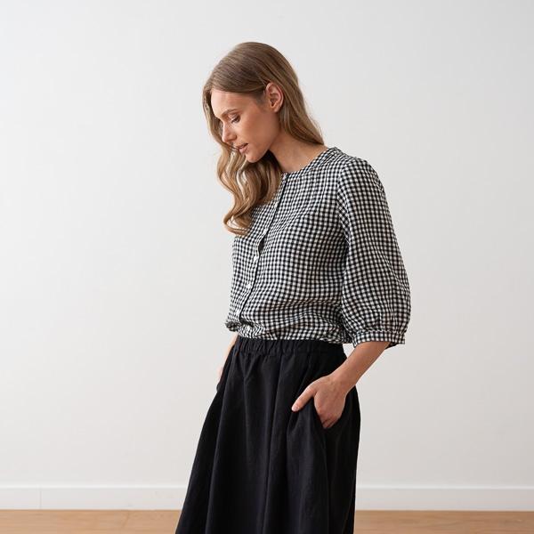 Linenme Long Linen Skirt Antique Gold Tokyo