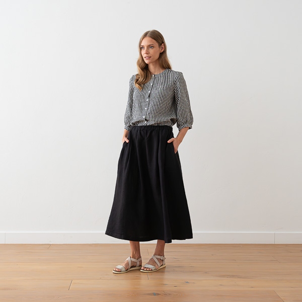 linenme Long Linen Skirt Antique Gold Tokyo